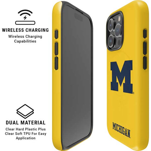 University of Michigan M Logo Yellow iPhone 16 Pro Magsafe Impact Case