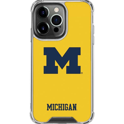 University of Michigan M Logo Yellow iPhone 16 Pro Max Clear Case