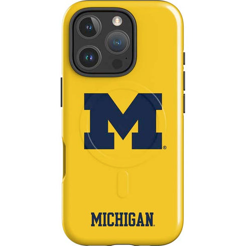 University of Michigan M Logo Yellow iPhone 16 Pro Max Magsafe Impact Case
