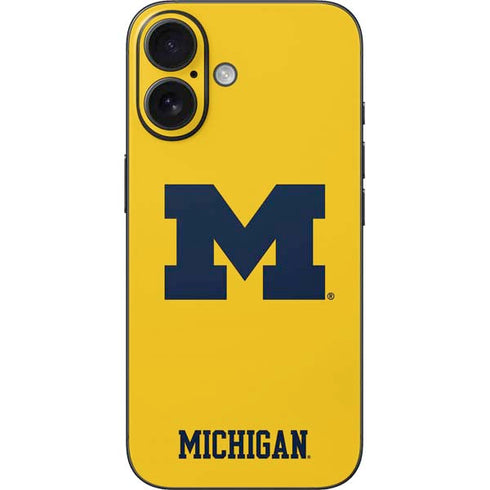 University of Michigan M Logo Yellow iPhone 16 Skin