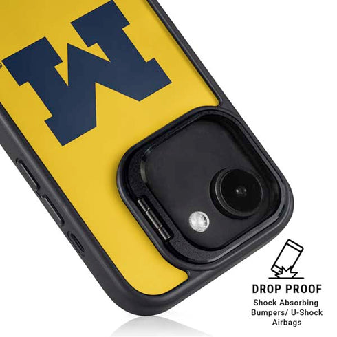 University of Michigan M Logo Yellow iPhone 16e Kickstand Case