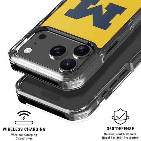 University of Michigan M Logo Yellow iPhone 17 Pro Clear Case
