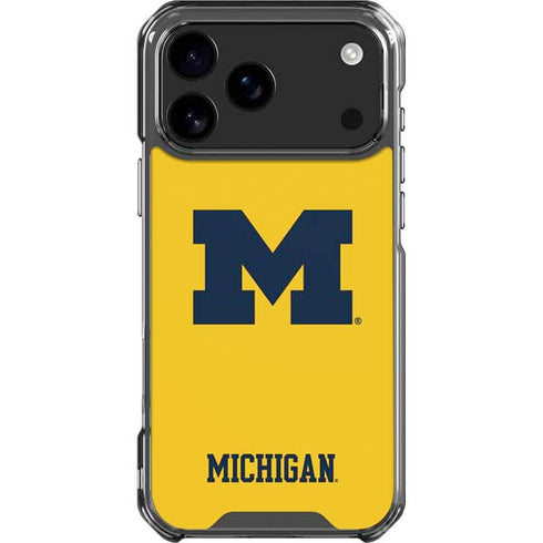 University of Michigan M Logo Yellow iPhone 17 Pro Max Clear Case