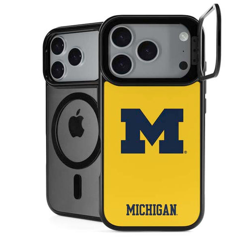 University of Michigan M Logo Yellow iPhone 17 Pro Max Kickstand Case