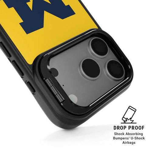 University of Michigan M Logo Yellow iPhone 17 Pro Max Kickstand Case