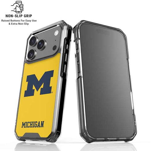 University of Michigan M Logo Yellow iPhone 18 Pro Clear Case