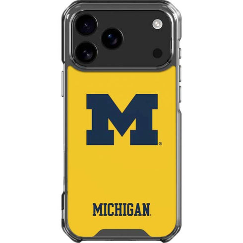 University of Michigan M Logo Yellow iPhone 18 Pro Max Clear Case