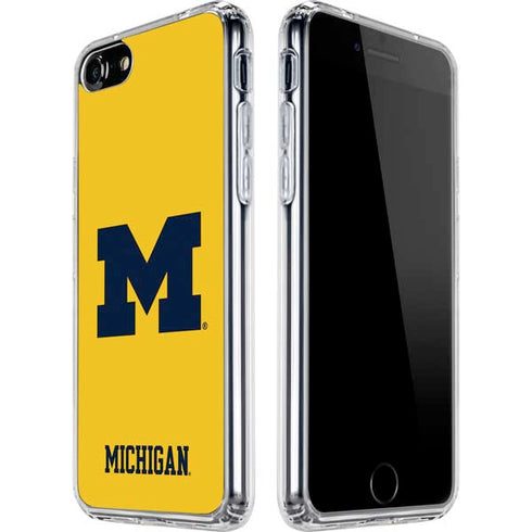 University of Michigan M Logo Yellow iPhone SE (2nd & 3rd Gen) Clear Case