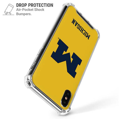 University of Michigan M Logo Yellow iPhone X/XS Clear Case