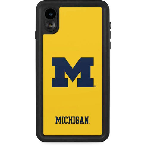 University of Michigan M Logo Yellow iPhone XR Waterproof Case