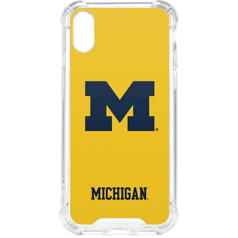 University of Michigan M Logo Yellow iPhone XS Clear Case