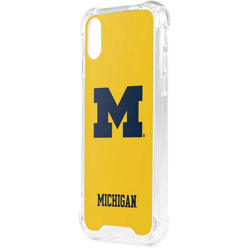 University of Michigan M Logo Yellow iPhone XS Clear Case