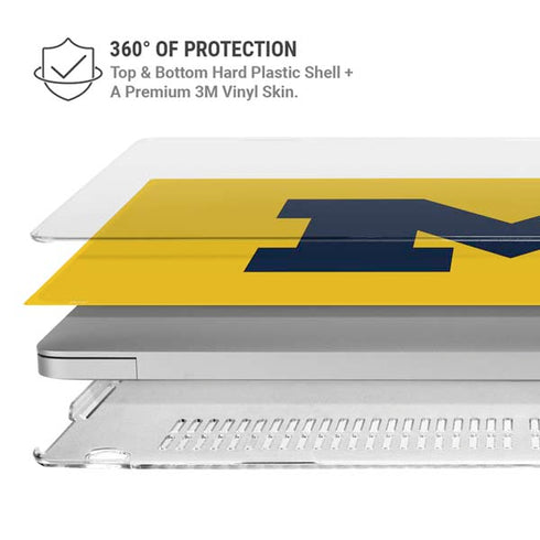 University of Michigan M Logo Yellow MacBook Pro 15in (2016-19) Case plus Skin