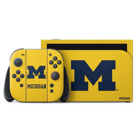 University of Michigan M Logo Yellow Nintendo Skins