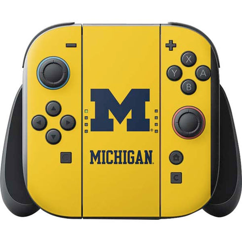 University of Michigan M Logo Yellow Nintendo Switch 2 (2025) with Joy-Con Skin