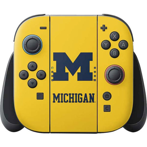 University of Michigan M Logo Yellow Nintendo Skins
