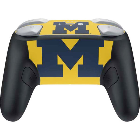 University of Michigan M Logo Yellow Nintendo Switch 2 (2025) Pro Controller Skin