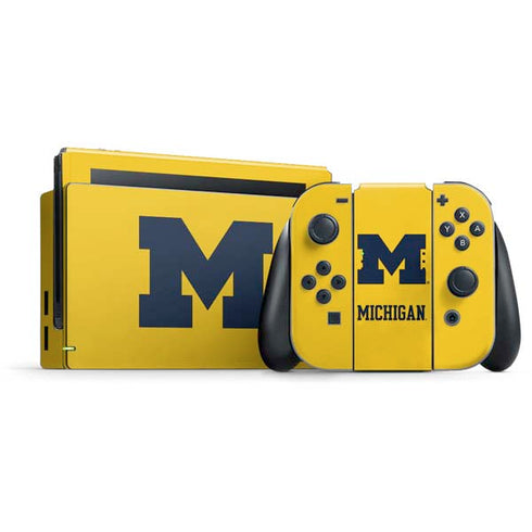 University of Michigan M Logo Yellow Nintendo Skins