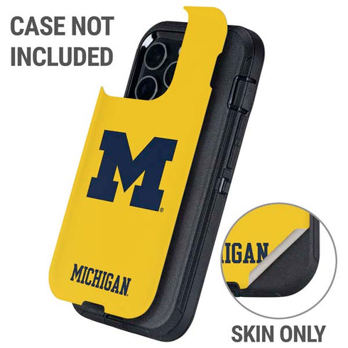 University of Michigan M Logo Yellow Otterbox Defender iPhone Skin