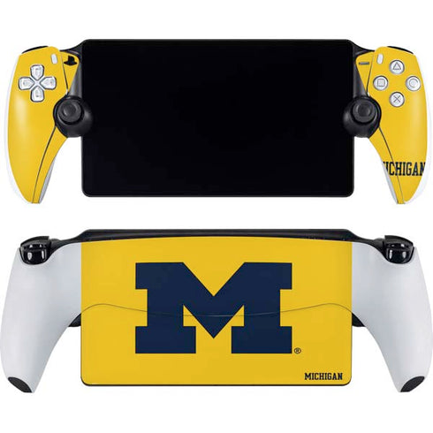 University of Michigan M Logo Yellow PlayStation Portal Remote Player Skin