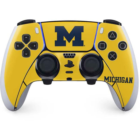 University of Michigan M Logo Yellow PS5 DualSense Edge Pro Controller Skin