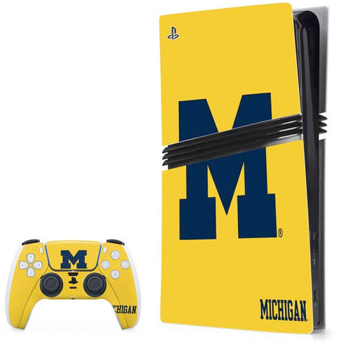 University of Michigan M Logo Yellow PlayStation PS5 Skins