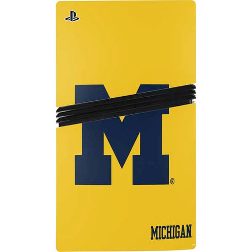 University of Michigan M Logo Yellow PS5 Pro Bundle Skin