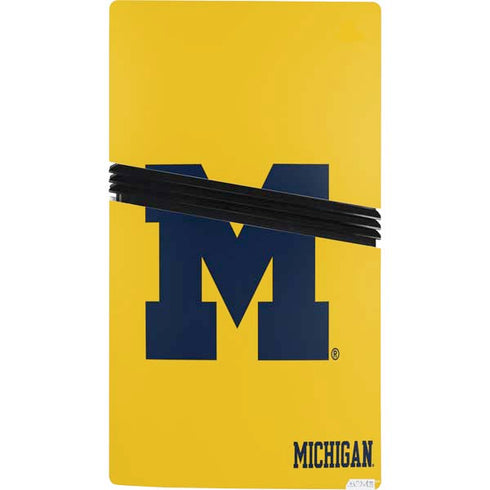 University of Michigan M Logo Yellow PS5 Pro Bundle Skin
