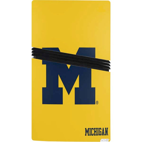 University of Michigan M Logo Yellow PS5 Pro Console Skin