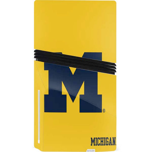 University of Michigan M Logo Yellow PS5 Pro Disk Bundle Skin