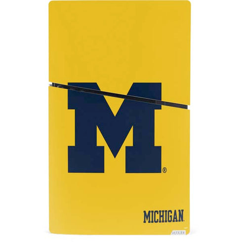 University of Michigan M Logo Yellow PS5 Slim Digital Edition Console Skin