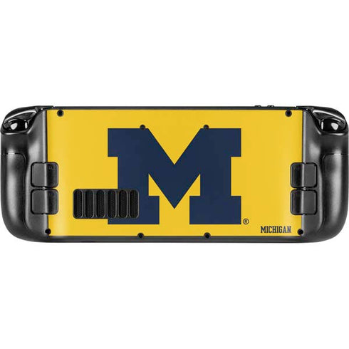 University of Michigan M Logo Yellow Steam Deck Handheld Gaming Computer OLED Skin