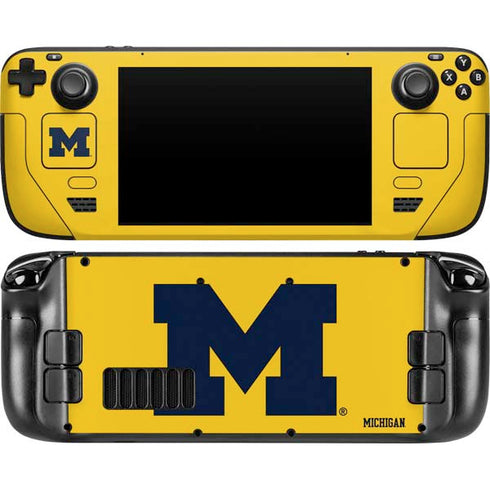 University of Michigan M Logo Yellow Steam Deck Handheld Gaming Computer Skin