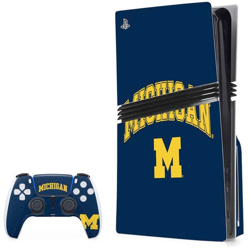 University of Michigan M PS5 Pro Disk Bundle Skin