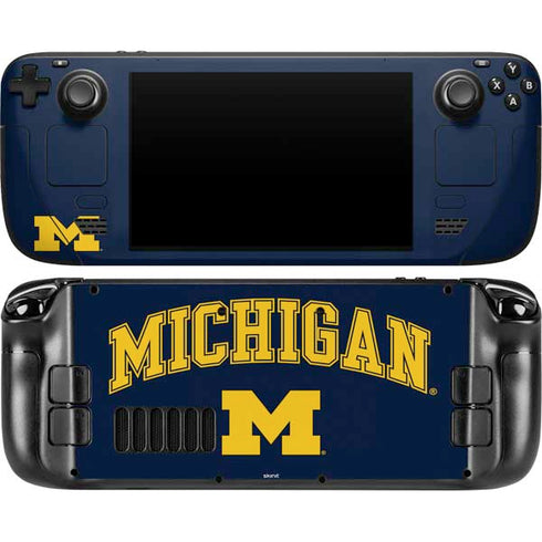 University of Michigan M Steam Deck Handheld Gaming Computer OLED Skin