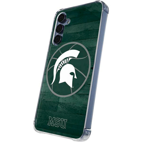 Michigan State University Basketball Courtside Galaxy A55 5G Clear Case