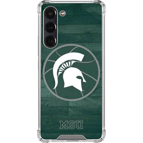 Michigan State University Basketball Courtside Galaxy S24 FE Clear Case