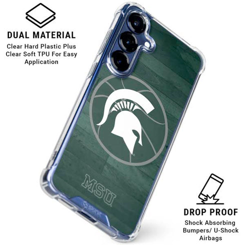 Michigan State University Basketball Courtside Galaxy S25 Clear Case