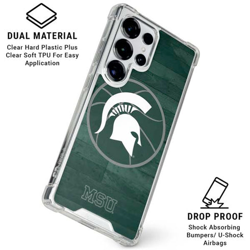 Michigan State University Basketball Courtside Galaxy S25 Ultra Clear Case