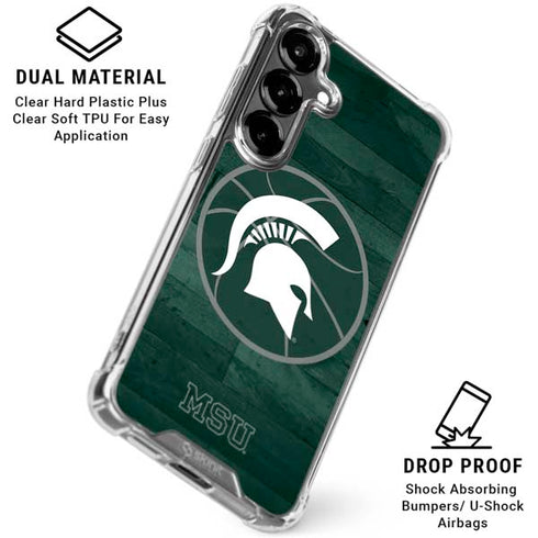 Michigan State University Basketball Courtside Galaxy S26 Clear Case