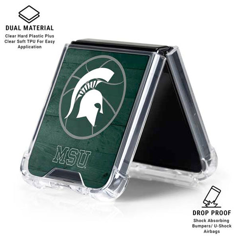 Michigan State University Basketball Courtside Galaxy Z Flip6 Clear Case