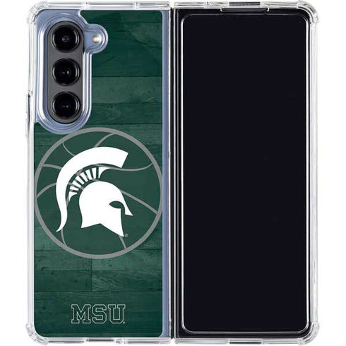 Michigan State University Basketball Courtside Galaxy Z Fold5 5G Clear Case