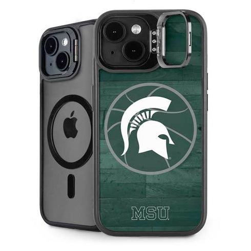 Michigan State University Basketball Courtside iPhone 14 Plus Kickstand Case