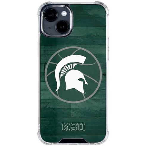 Michigan State University Basketball Courtside iPhone 15 Clear Case