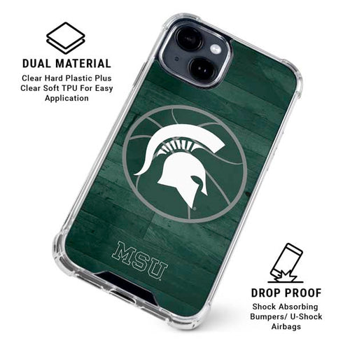 Michigan State University Basketball Courtside iPhone 15 Clear Case