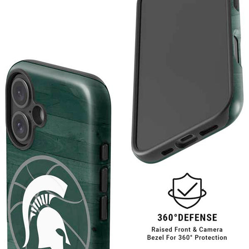 Michigan State University Basketball Courtside iPhone 16 Magsafe Impact Case