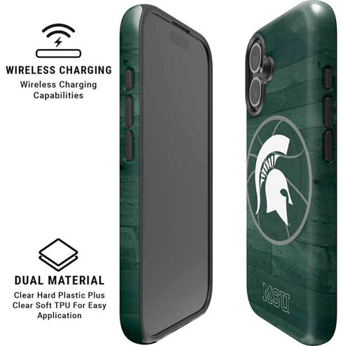 Michigan State University Basketball Courtside iPhone 16 Magsafe Impact Case