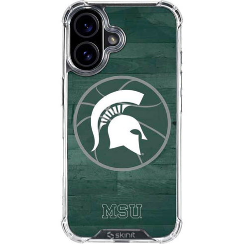 Michigan State University Basketball Courtside iPhone 16 Plus Clear Case