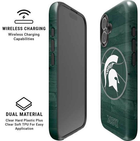 Michigan State University Basketball Courtside iPhone 16 Plus Magsafe Impact Case