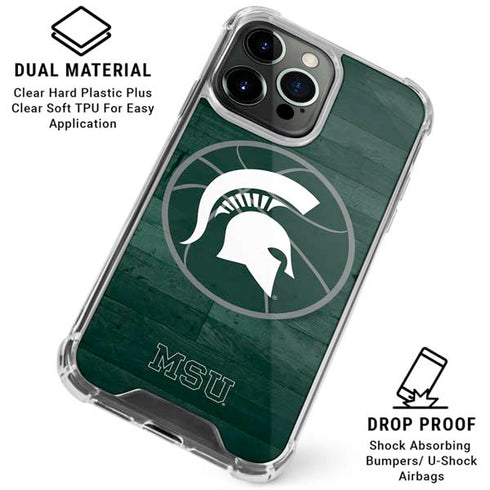 Michigan State University Basketball Courtside iPhone 16 Pro Clear Case